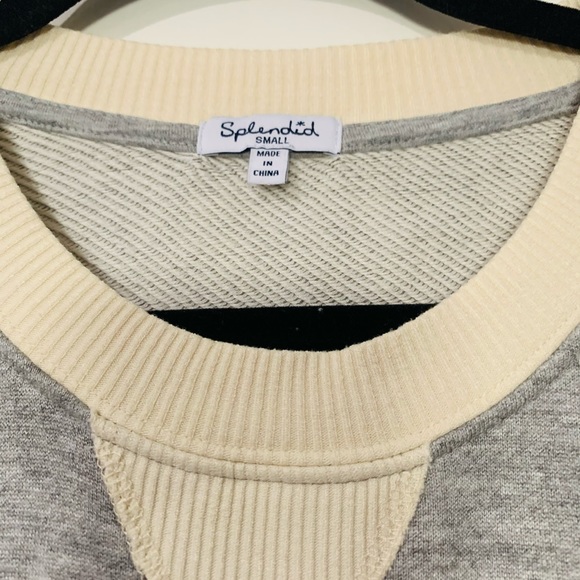 Splendid Womens Gray Striped Heathered Ribbed Trim - Picture 6 of 7